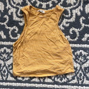 Yellow Striped Crop Top